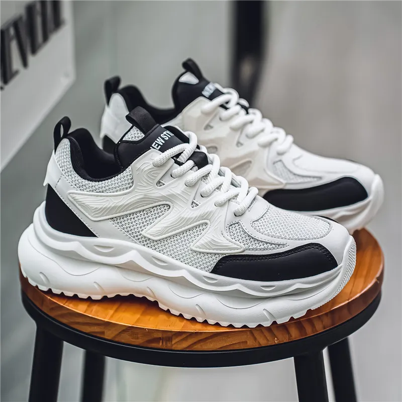 OFFER AITR Cushioning Slip Resistant Height Increasing Low Top Chunky Sneakers Men's-13
