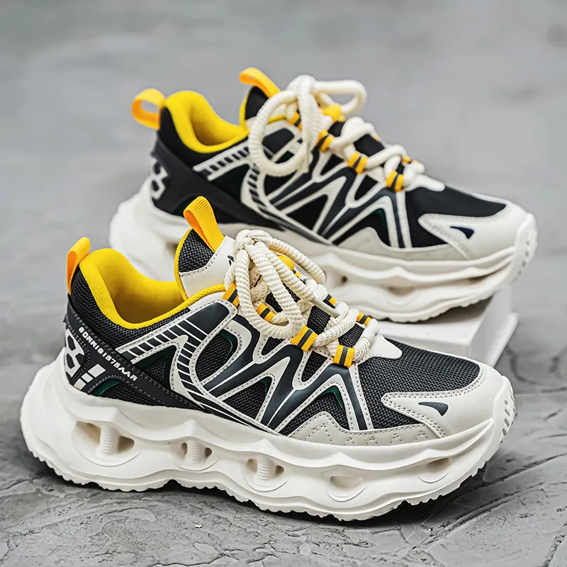 OFFER AITR Cushioning Slip Resistant Height Increasing Low Top Chunky Sneakers Men's-11