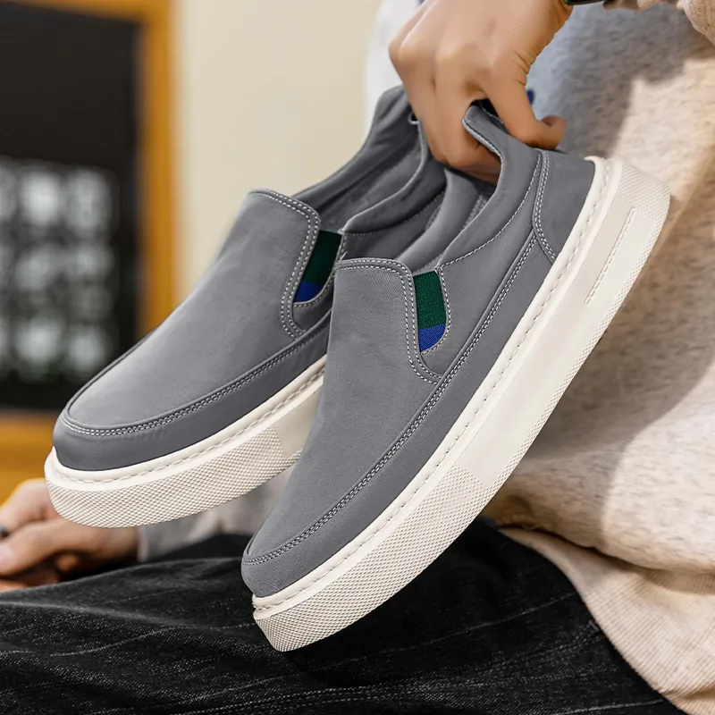 OFFER AITR Anti Slip And Wear Resistant Breathable Low Top Canvas Shoes Men's-3