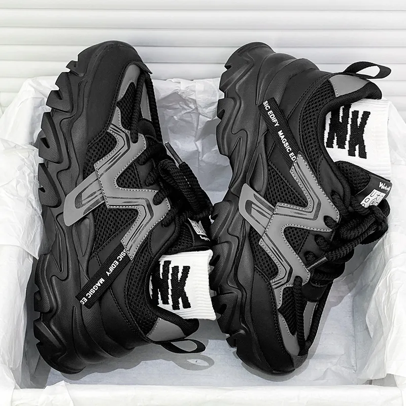 OFFER AITR Cushioning Lightweight Height Increasing Low Top Chunky Sneakers Men's-5