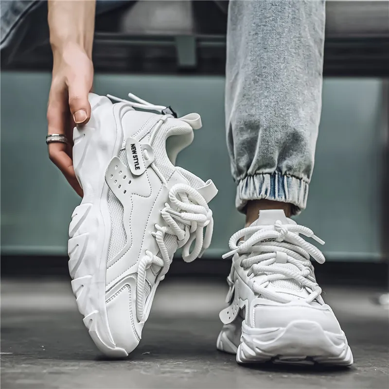 OFFER AITR Cushioning Slip Resistant Height Increasing Low Top Chunky Sneakers Men's-26