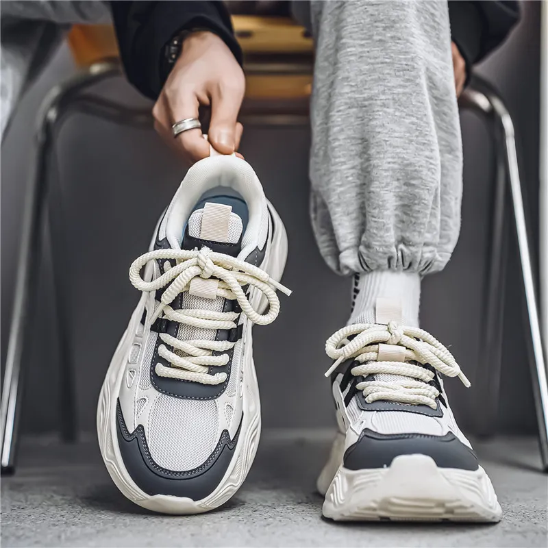 OFFER AITR Cushioning Slip Resistant Height Increasing Low Top Chunky Sneakers Men's-12