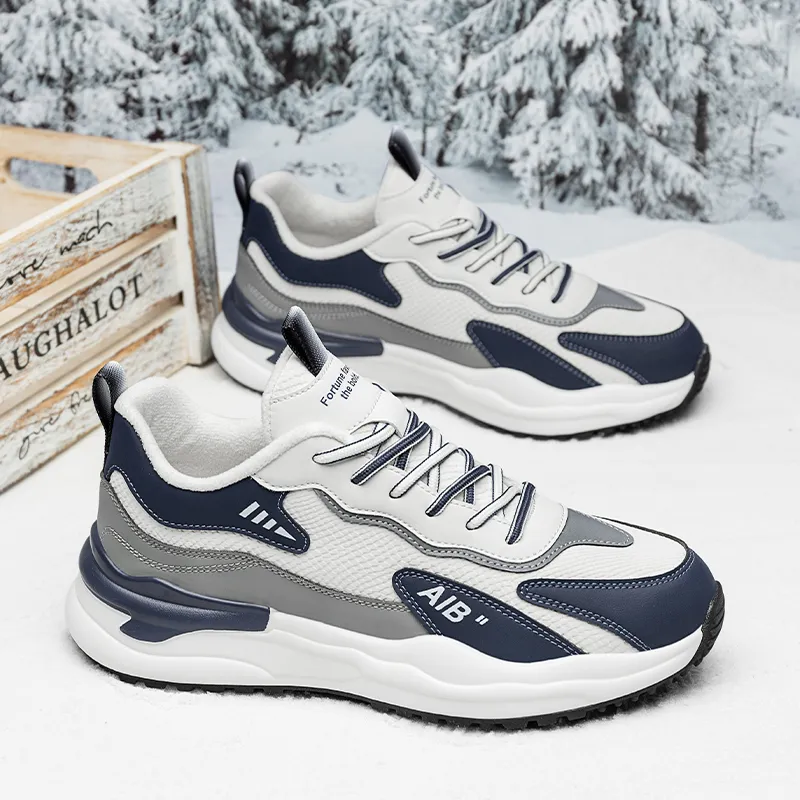 OFFER-AITR Warm Height Increasing Wear-Resistant Slip-Resistant Low-Top Casual Shoes Men's-40