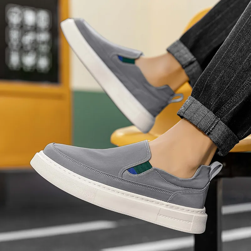 OFFER AITR Anti Slip And Wear Resistant Breathable Low Top Canvas Shoes Men's-4