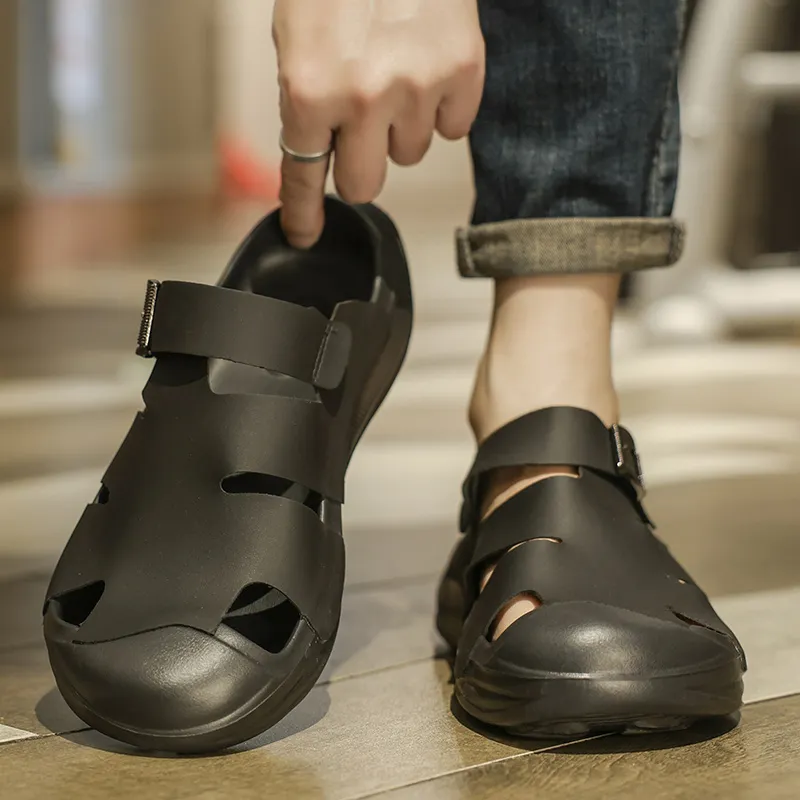 OFFER AITR Beach Sandals Men Black-4