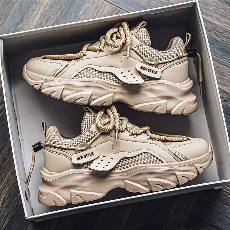 OFFER AITR Cushioning Slip Resistant Height Increasing Low Top Chunky Sneakers Men's-17