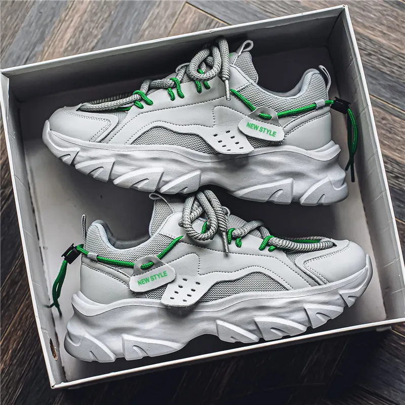 OFFER AITR Cushioning Slip Resistant Height Increasing Low Top Chunky Sneakers Men's-10