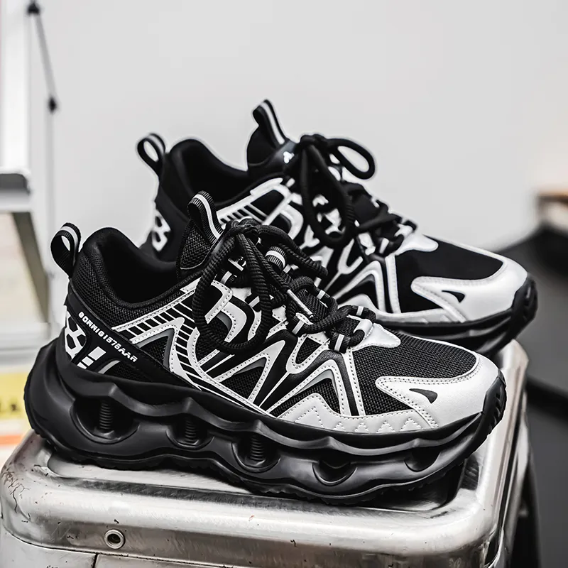 OFFER AITR Cushioning Slip Resistant Height Increasing Low Top Chunky Sneakers Men's-4