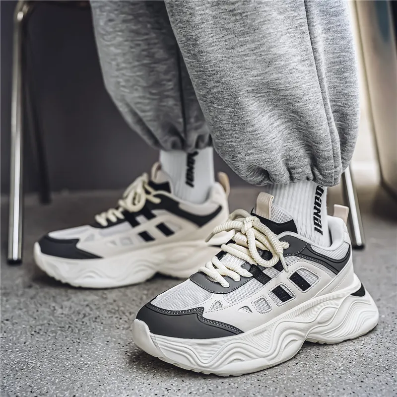 OFFER AITR Cushioning Slip Resistant Height Increasing Low Top Chunky Sneakers Men's-13