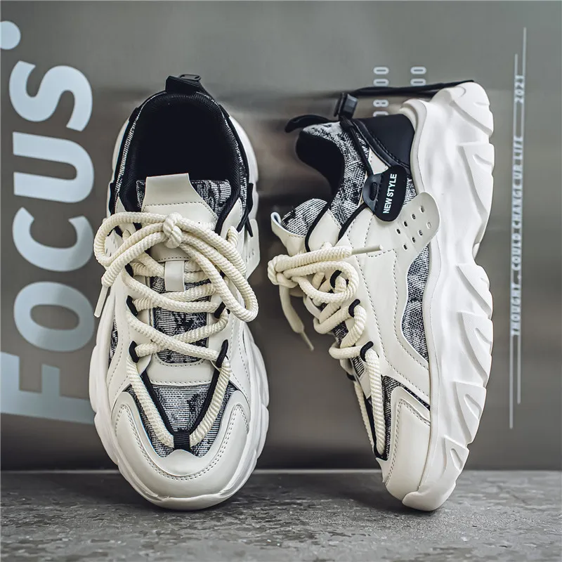 OFFER AITR Cushioning Slip Resistant Height Increasing Low Top Chunky Sneakers Men's-11