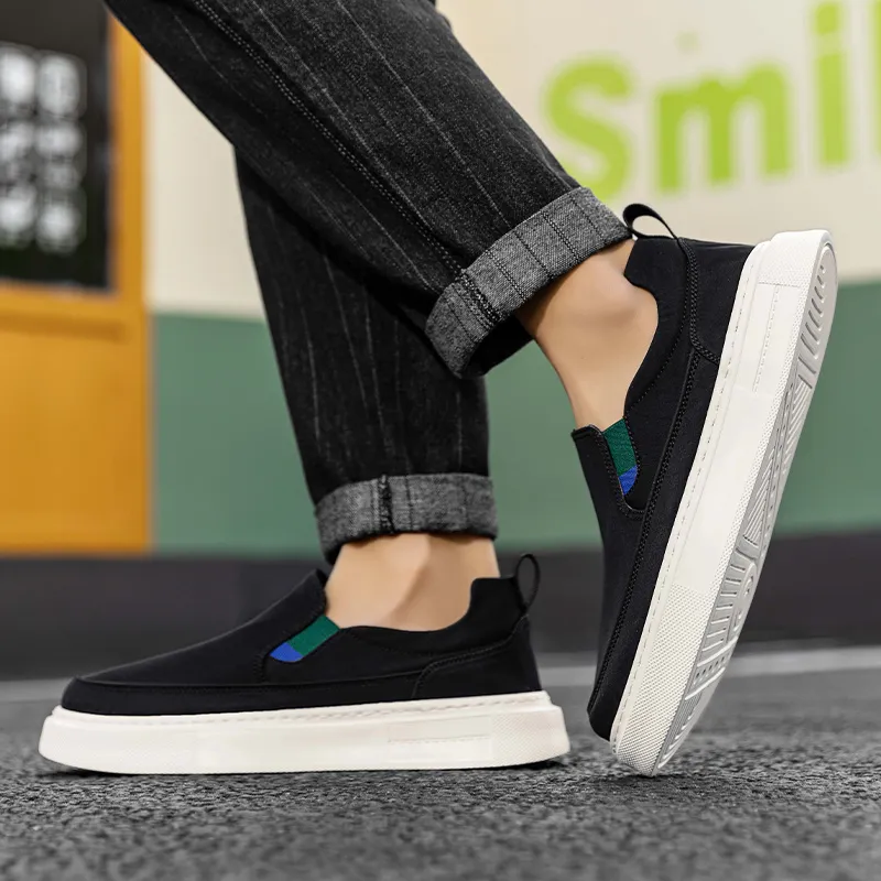 OFFER AITR Anti Slip And Wear Resistant Breathable Low Top Canvas Shoes Men's-17