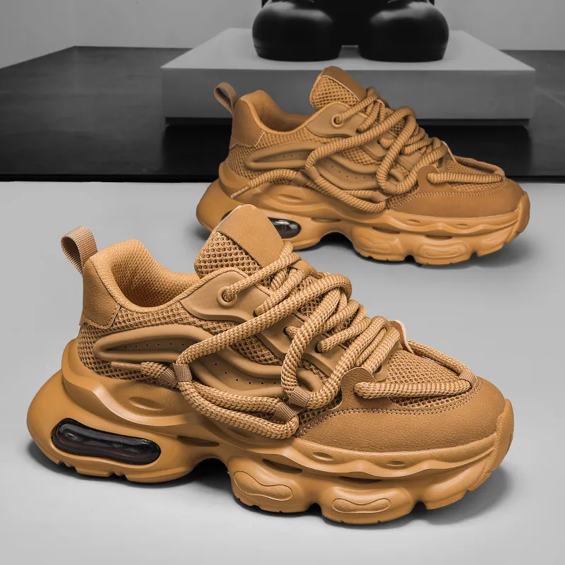 OFFER AITR Cushioning Slip Resistant Height Increasing Low Top Chunky Sneakers Men's-10