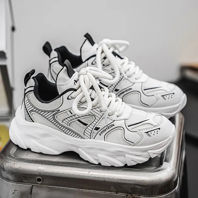 OFFER AITR Cushioning Slip Resistant Height Increasing Low Top Chunky Sneakers Men's-9