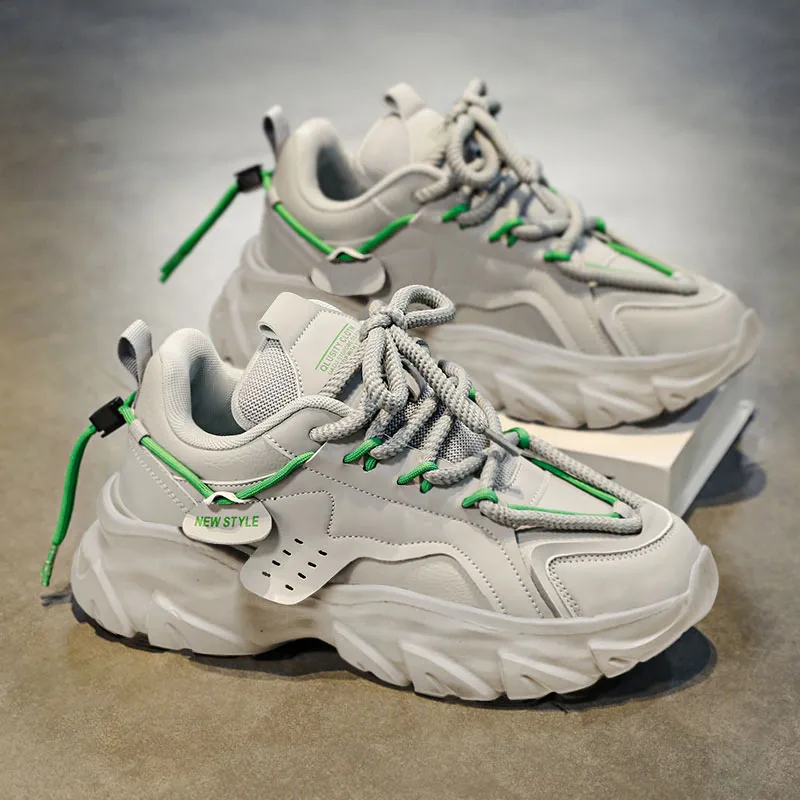 OFFER AITR Cushioning Slip Resistant Height Increasing Low Top Chunky Sneakers Men's-10