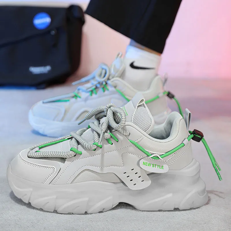 OFFER AITR Cushioning Slip Resistant Height Increasing Low Top Chunky Sneakers Men's-11