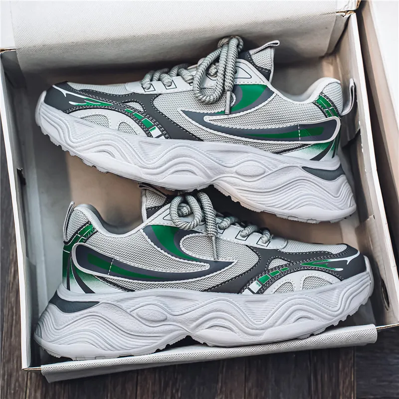 OFFER AITR Cushioning Slip Resistant Height Increasing Low Top Chunky Sneakers Men's-13