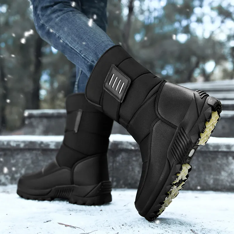 Yi Jiabao Warm Water Resistant And Wear Resistant Crew Outdoor Boots Men's Black-6