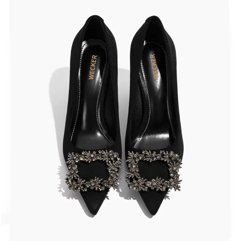 WECKER Chunky Heel High Heels Women's Black-4