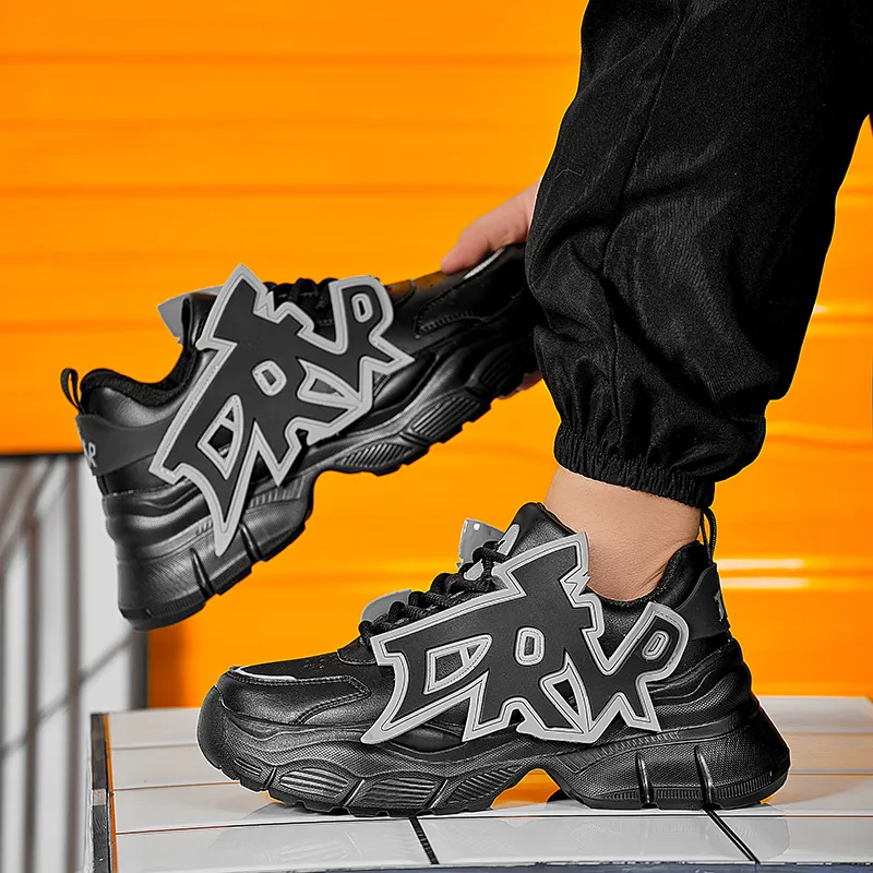 MOISE KEAN Height Increasing Wear-Resistant Slip-Resistant Low-Top Chunky Sneakers Men's-17