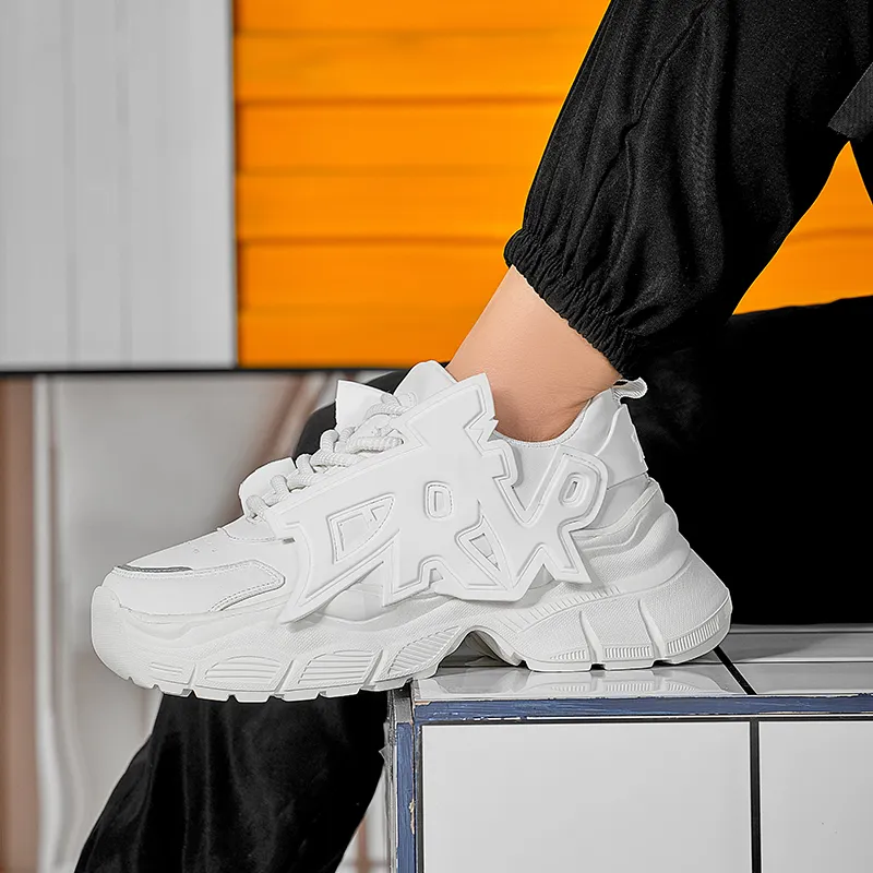 MOISE KEAN Height Increasing Wear-Resistant Slip-Resistant Low-Top Chunky Sneakers Men's-11