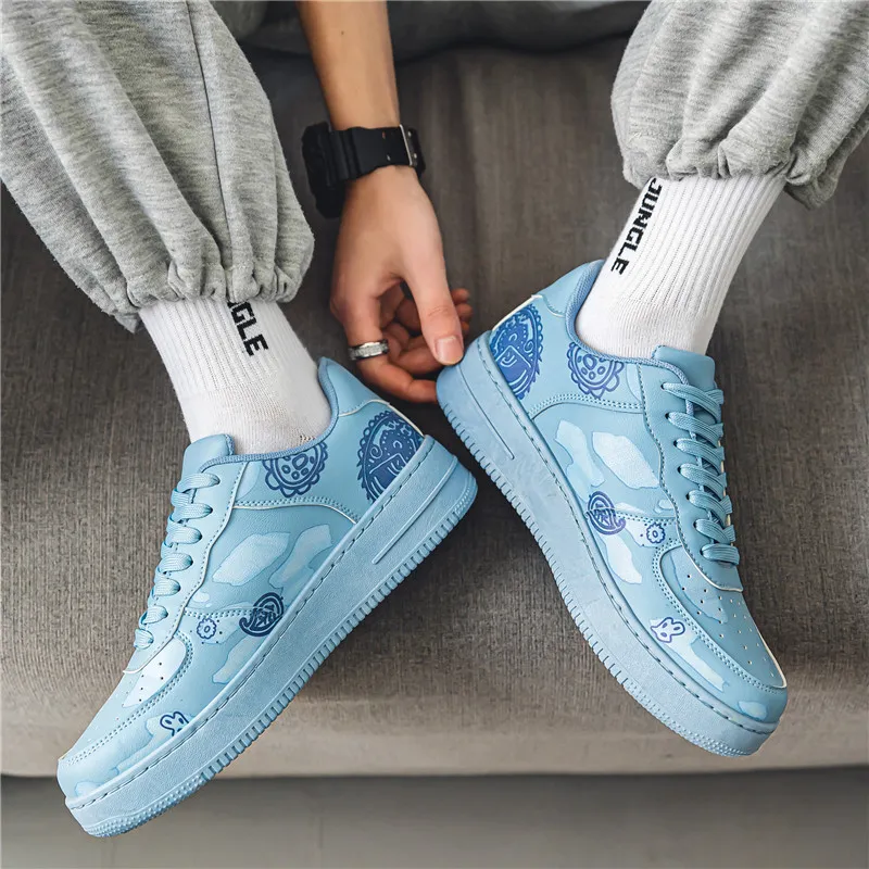 MOISE KEAN Non slip Lightweight Low Top Skateboard Shoes Men's-19