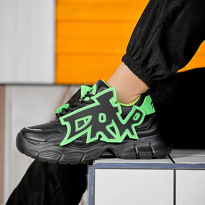 MOISE KEAN Height Increasing Wear-Resistant Slip-Resistant Low-Top Chunky Sneakers Men's-34