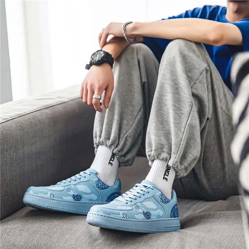 MOISE KEAN Non slip Lightweight Low Top Skateboard Shoes Men's-21
