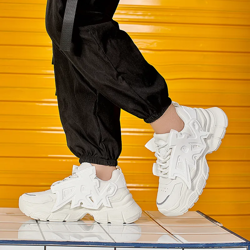 MOISE KEAN Height Increasing Wear-Resistant Slip-Resistant Low-Top Chunky Sneakers Men's-10