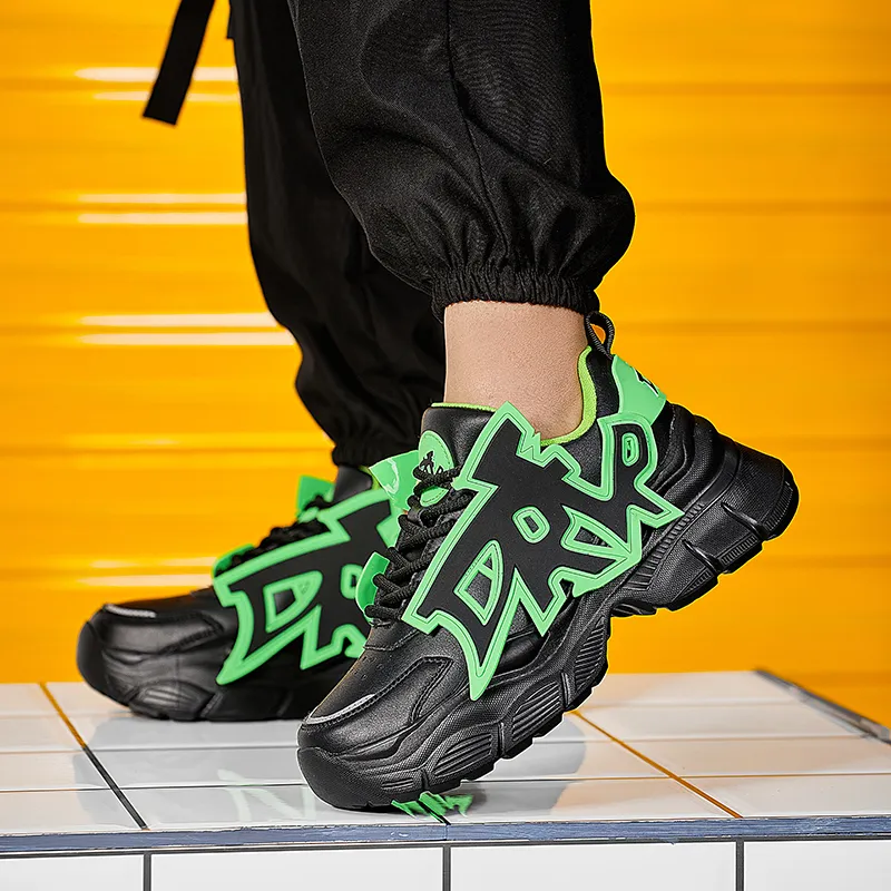 MOISE KEAN Height Increasing Wear-Resistant Slip-Resistant Low-Top Chunky Sneakers Men's-33
