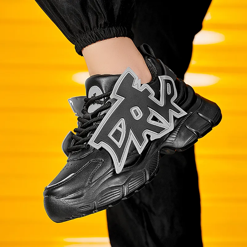 MOISE KEAN Height Increasing Wear-Resistant Slip-Resistant Low-Top Chunky Sneakers Men's-25
