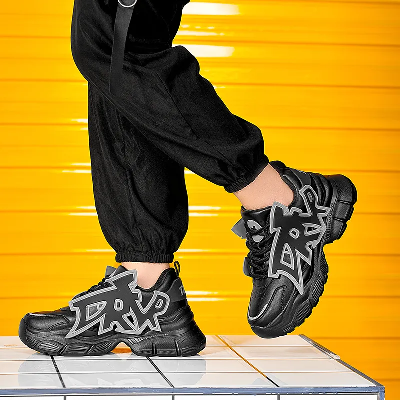 MOISE KEAN Height Increasing Wear-Resistant Slip-Resistant Low-Top Chunky Sneakers Men's-22
