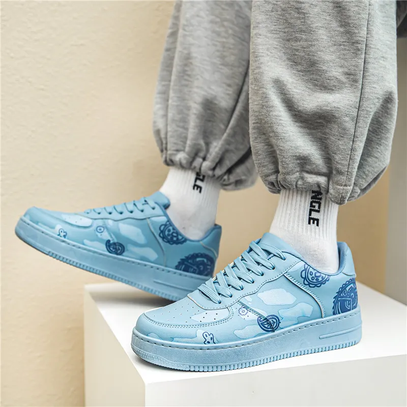 MOISE KEAN Non slip Lightweight Low Top Skateboard Shoes Men's-17