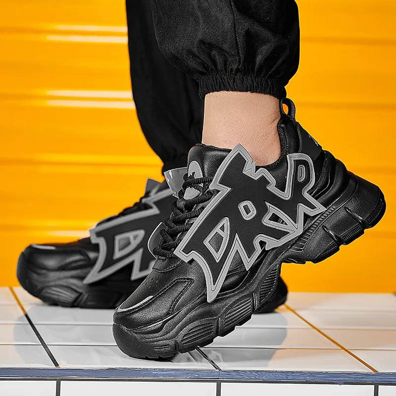 MOISE KEAN Height Increasing Wear-Resistant Slip-Resistant Low-Top Chunky Sneakers Men's-20