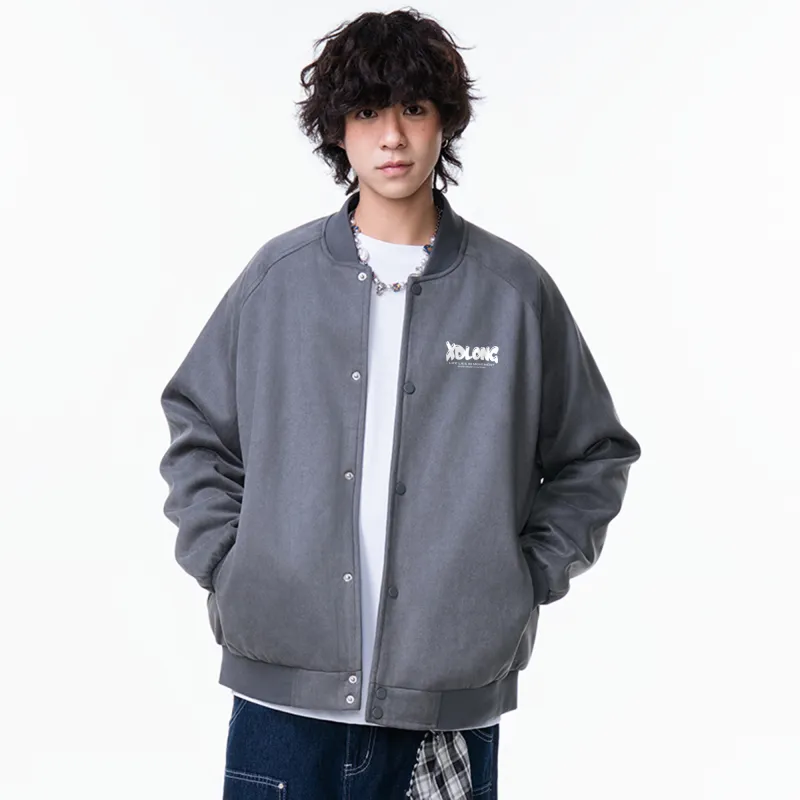 XIDELONG Jackets Coats Unisex Gray-6