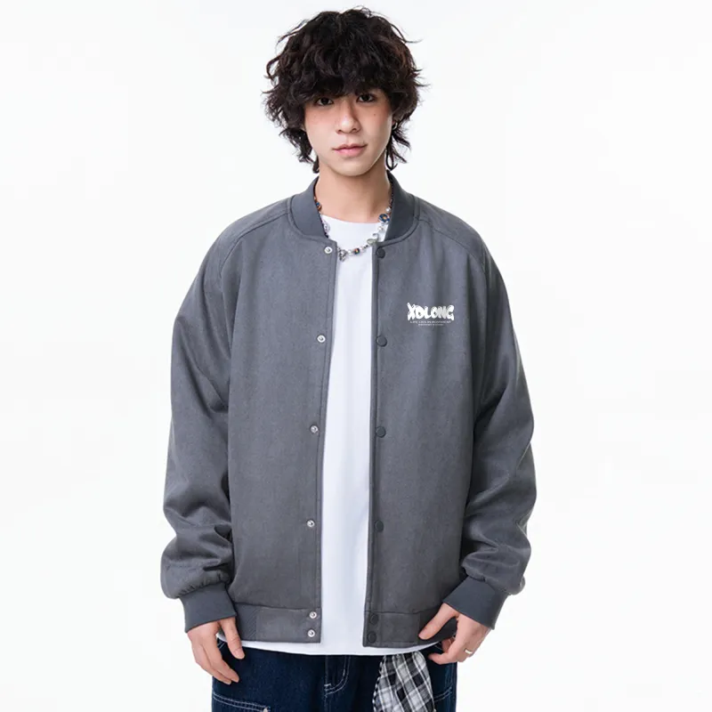 XIDELONG Jackets Coats Unisex Gray-4