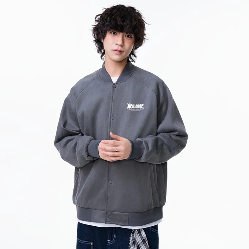 XIDELONG Jackets Coats Unisex Gray-2