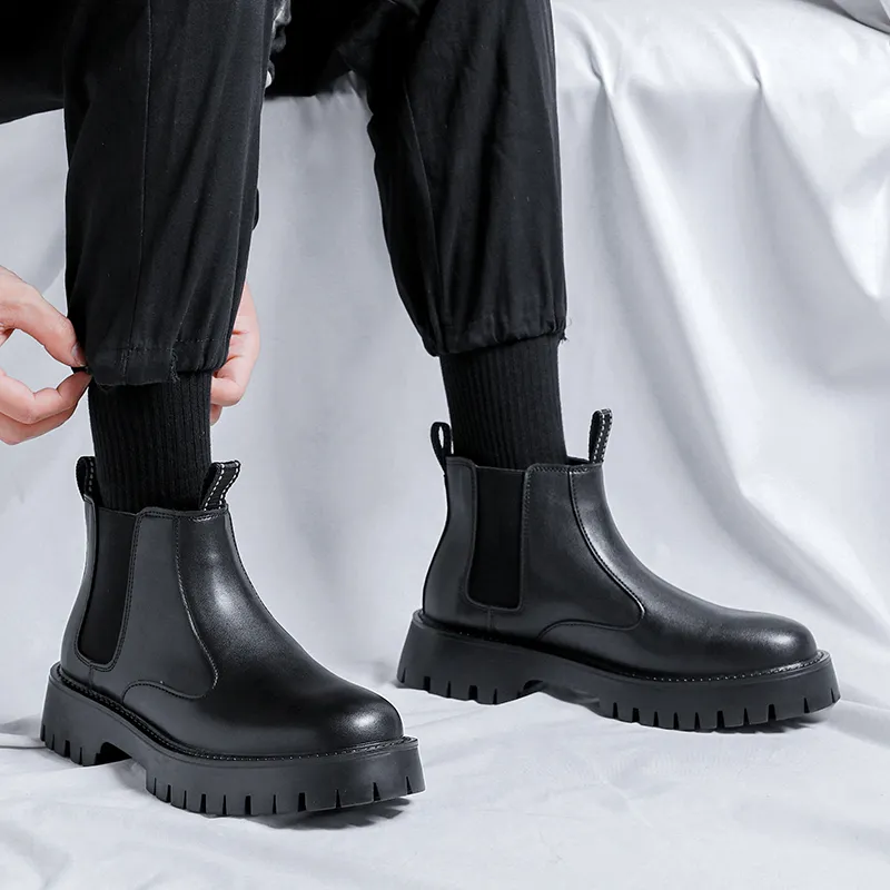 ZUWUDONG Short Chelsea Boots Men's Black-7