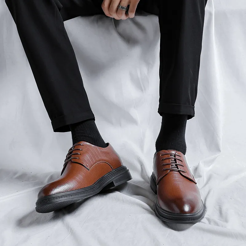 ZUWUDONG Dress Shoes Men Low Top Black, Brown-24