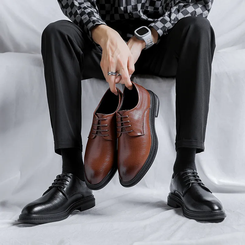 ZUWUDONG Dress Shoes Men Low Top Black, Brown-5