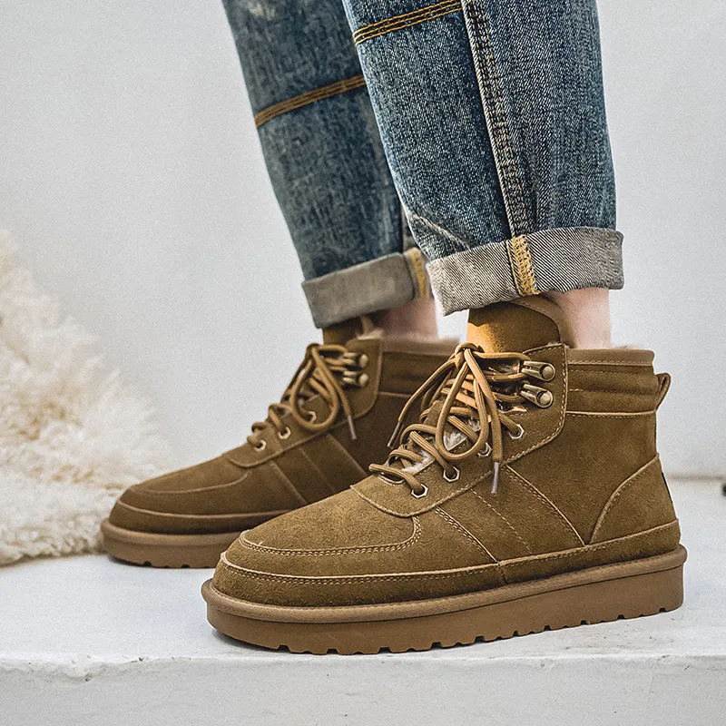 ZUWUDONG Slip Resistant Warm Crew Snow Boots Men's-18