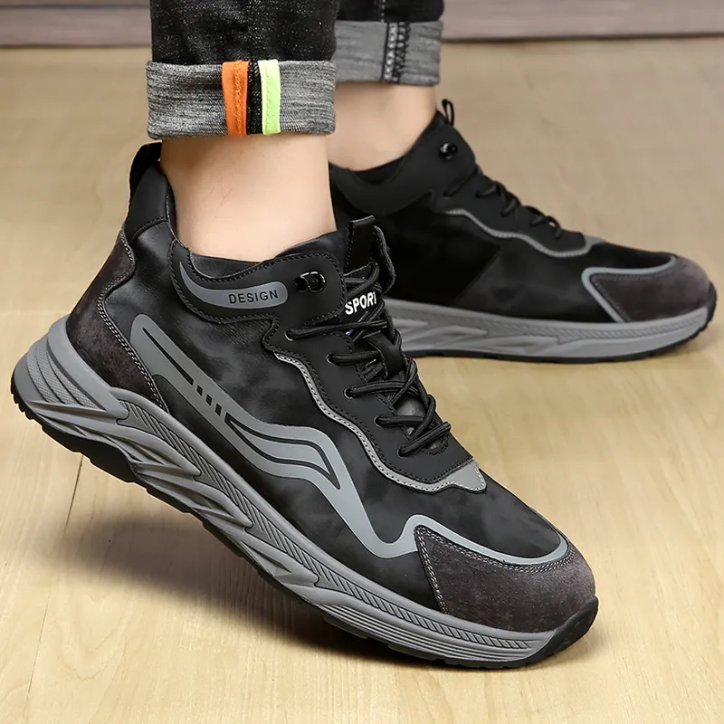 ZUWUDONG Mid Top Casual Shoes Men's Black-4