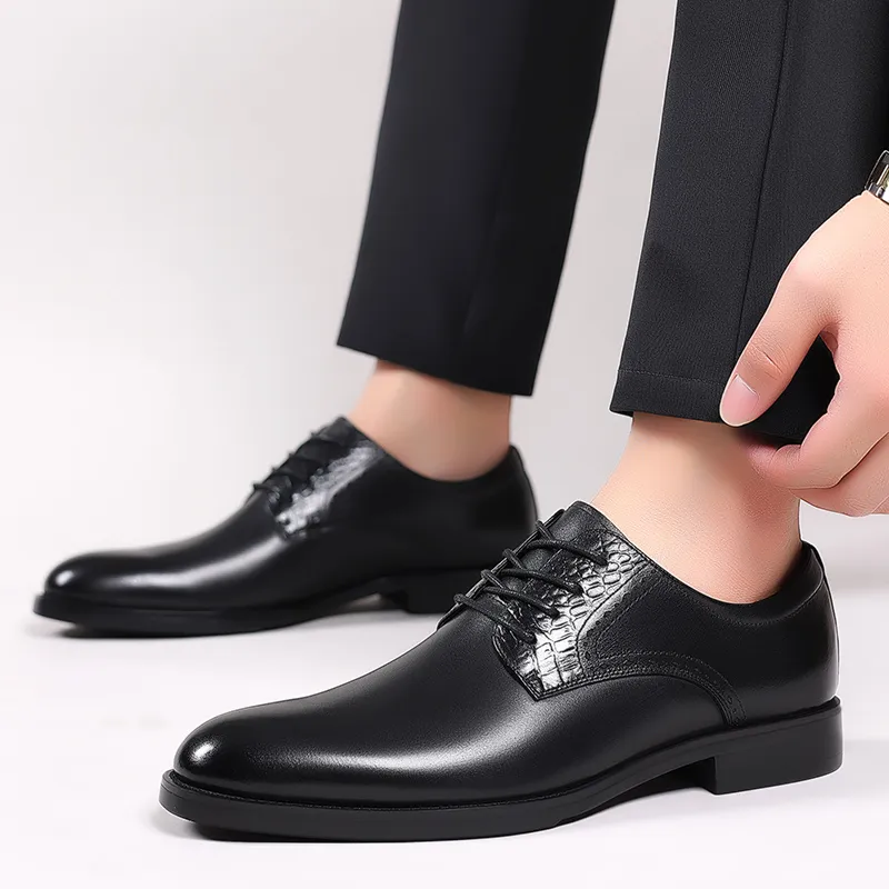 ZUWUDONG Dress Shoes Men Low Top Black/Brown-7