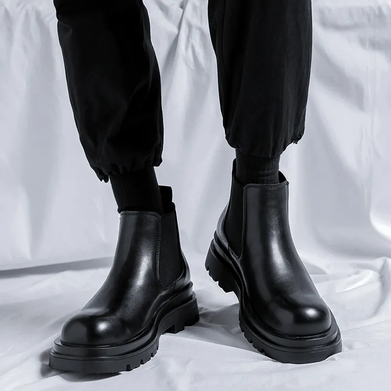 ZUWUDONG Short Chelsea Boots Men's Black-11