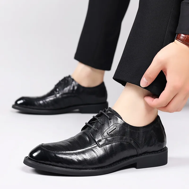 ZUWUDONG Dress Shoes Men Low Top Black-4