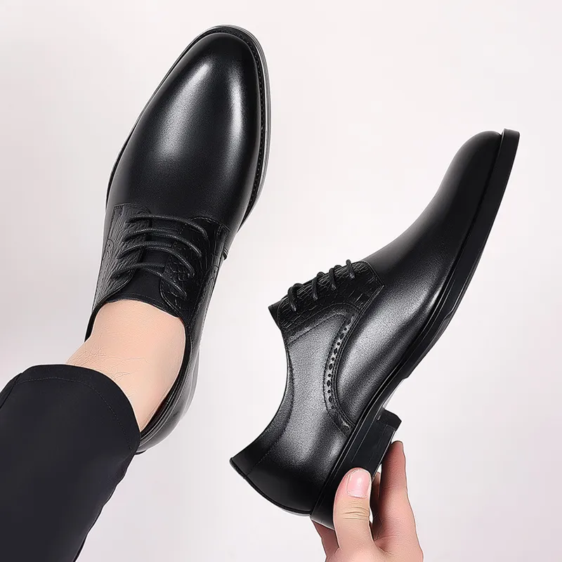 ZUWUDONG Dress Shoes Men Low Top Black/Brown-4