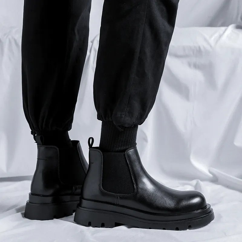 ZUWUDONG Short Chelsea Boots Men's Black-10