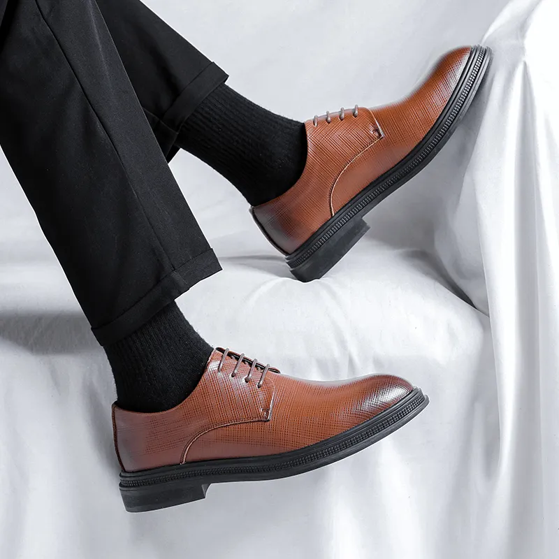 ZUWUDONG Dress Shoes Men Low Top Black, Brown-23