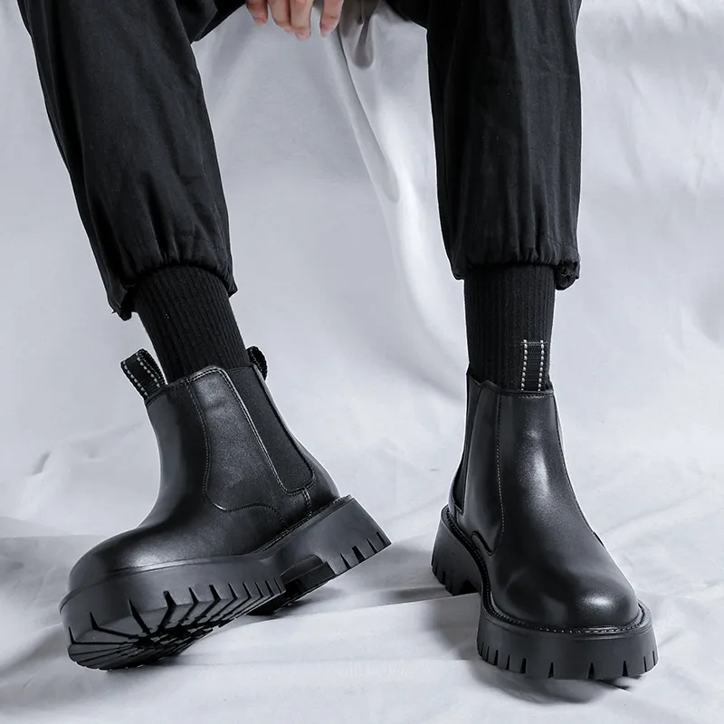 ZUWUDONG Short Chelsea Boots Men's Black-8
