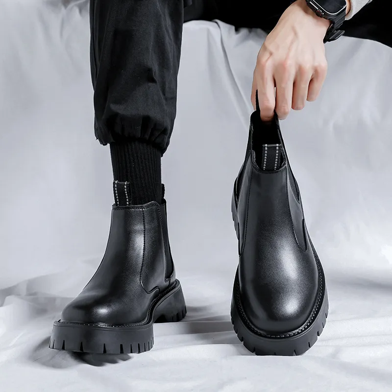 ZUWUDONG Short Chelsea Boots Men's Black-9