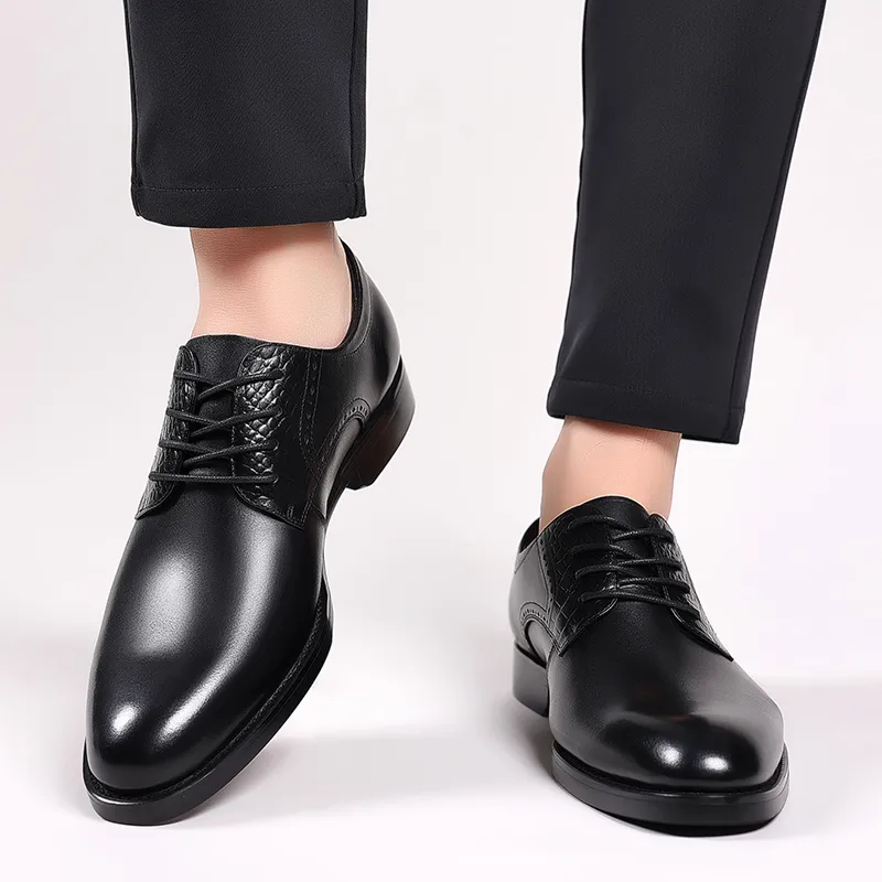 ZUWUDONG Dress Shoes Men Low Top Black/Brown-5